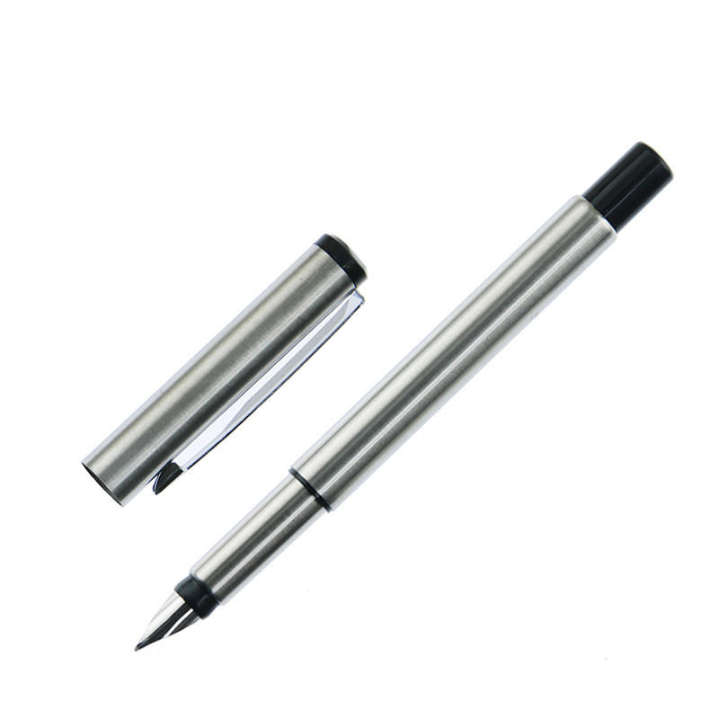 

Silver Metal Vector Fountain Pen 0.5mm Nib Full Metal Body Pens Business Gift Writing Calligraphy Office School Supplies