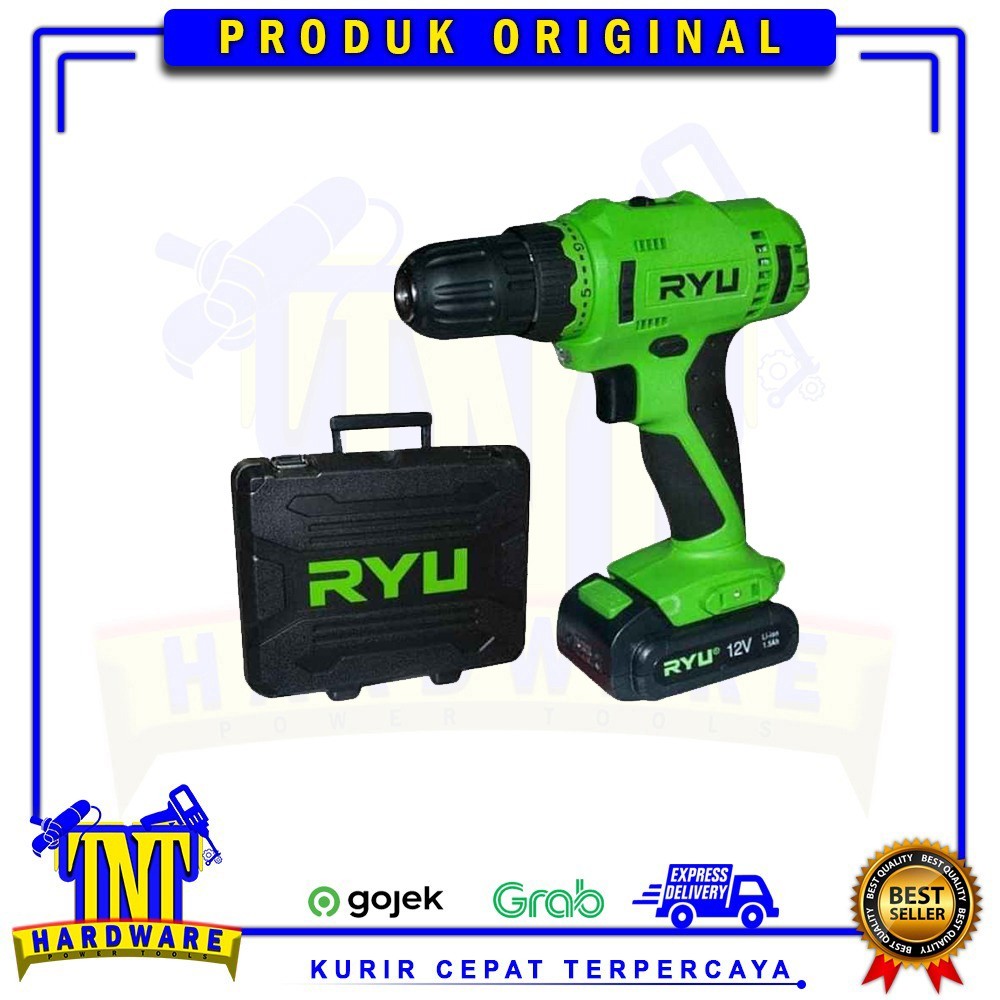 RYU CORDLESS DRILL RCD12 V/MESIN BOR OBENG 2 BATERAI/ BOR CAS RCD 12V
