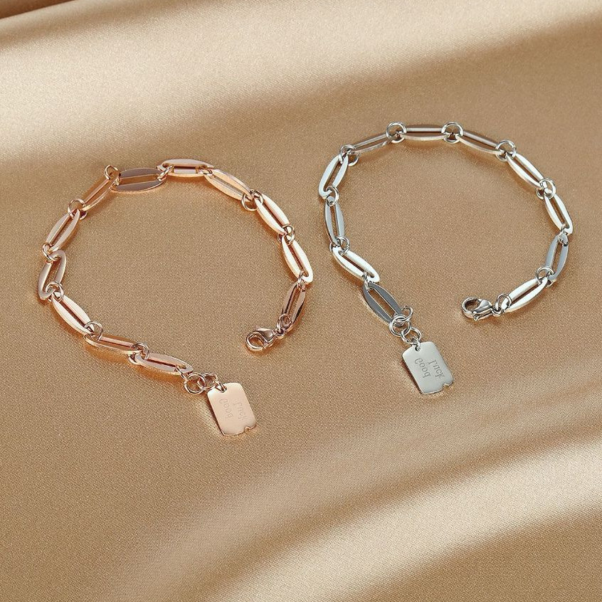 [COD] Gelang Rantai Frenscope Premium Wanita/Pria Lapis Emas18k Titanium Anti Karat