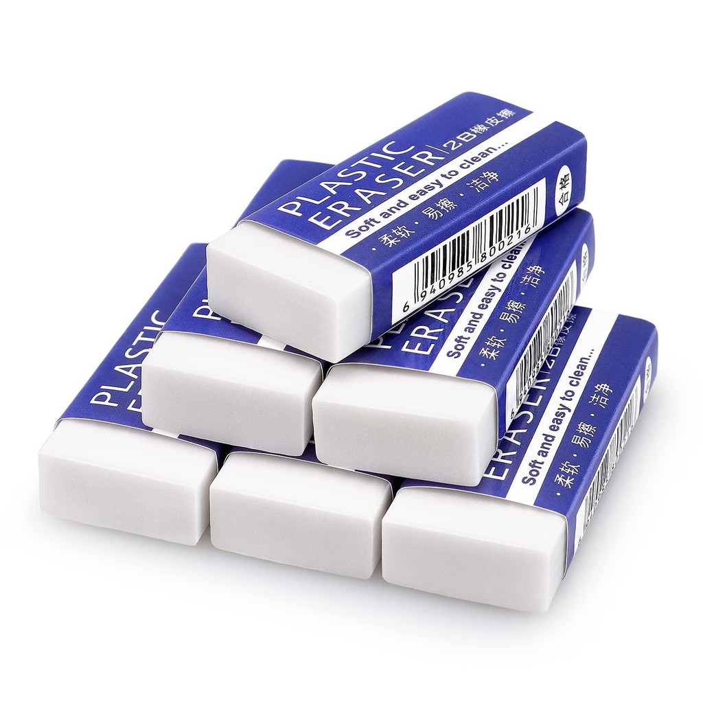

Soft 2B Eraser White Made in China, PVC Plastic Rubber Pencil Eraser Students Drawing Tool, Sketches Paintings Fine Arts Eraser