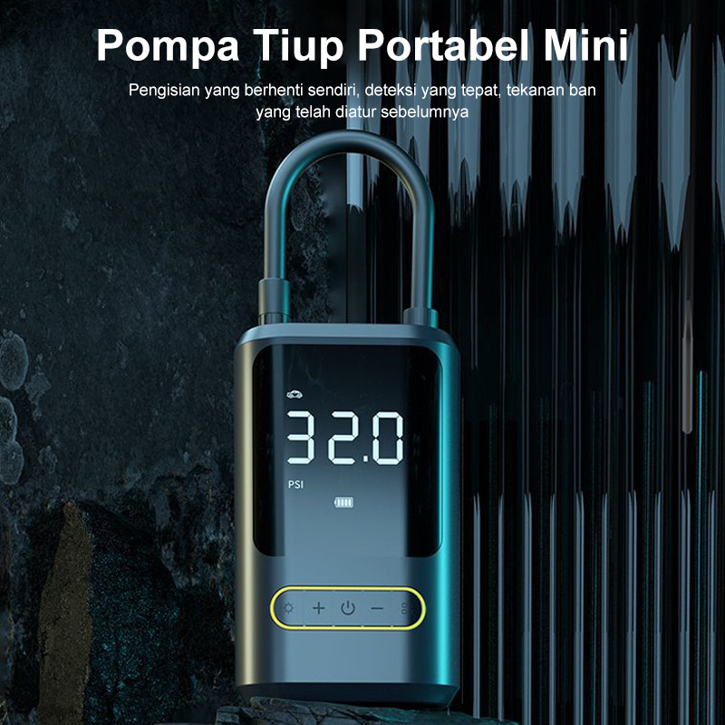 IOP Pompa Ban Mobil Listrik Sepeda Portabel Mini Pompa Ban Mobil Genggam Pompa Udara Genggam