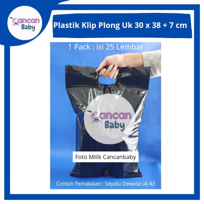 

Plastik Klip Pond Oval 30x38+7 Hitam Ziplock Cetik Zipper Plong Sepatu