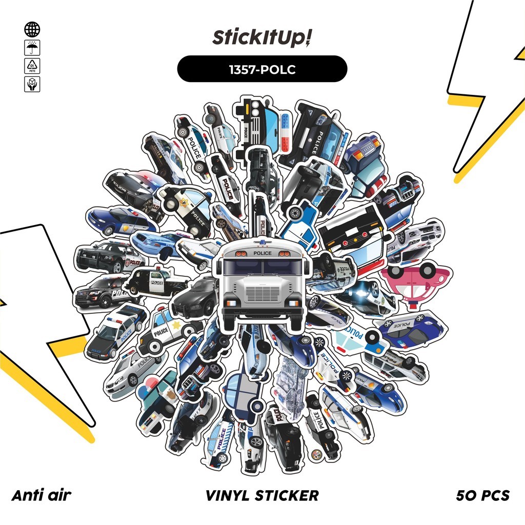 

COD 50 Pcs Stiker Police Car Series 01 Lucu Anti Air Untuk Dekorasi Notebook Sepeda Skateboard Handphone DIY