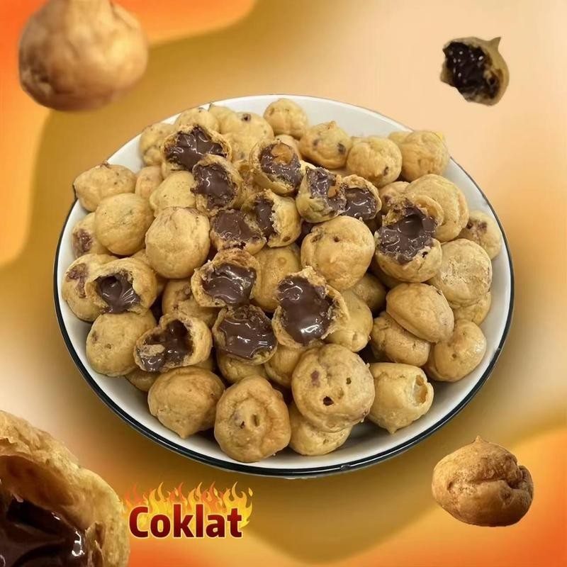 

RB BISA COD Soes Coklat Cokelat/strawberry / mixrasa/halal Kue Sus Kering lsi soes coklat lumer 1kgr