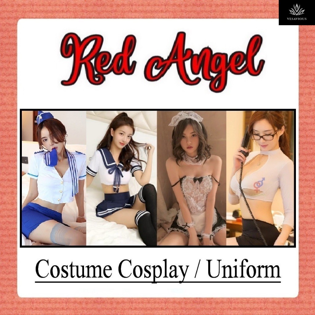 Red Angels [Costume Lingerie] Cosplay Suster Dokter Seragam Student / Teacher / Maid / Police / Pram