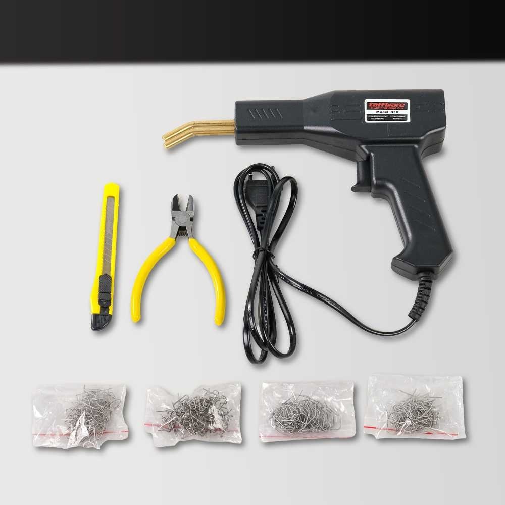 Set Pistol Las Plastik Welding Gun Automobile Bumper Machine 220V 50W Free Cutter & Tang Taffware | 