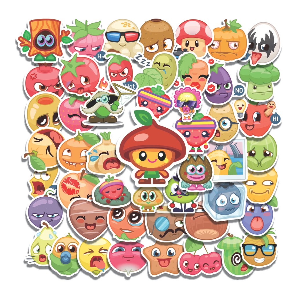 

COD 50 Pcs Stiker FUNNY CHARACTER THE LITTLE FRUITABLES Lucu Anti Air Untuk Dekorasi Notebook Sepeda Skateboard Handphone DIY