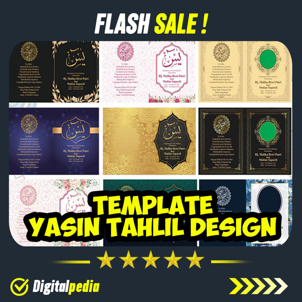 Template Desain Cover Tahlil Yasin Premium Kekinian format CDR PSD Design