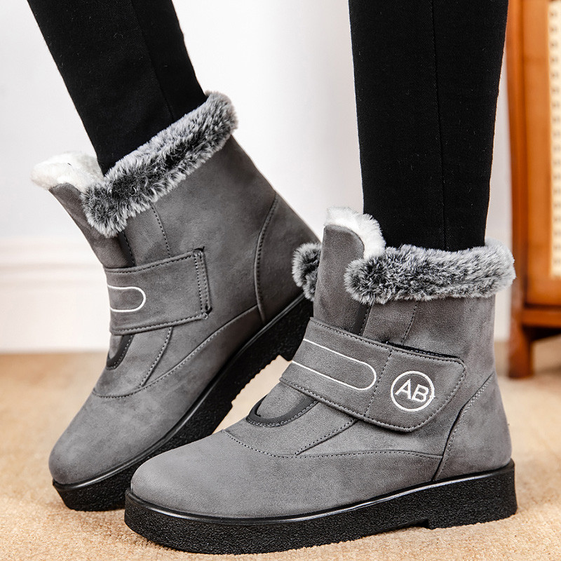 Boots Woman Snow Casual Women Shoes Platform Shoes Woman Solid Mid High Boots Lightweight Women's Wi
