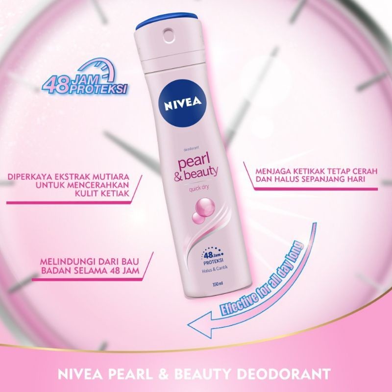 Nivea Deodorant Spray Personal Care Female Pearl And Beauty 150 ML
