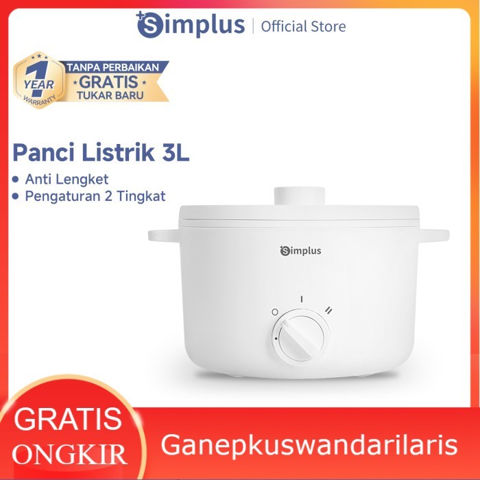 Simplus Panci Listrik Serbaguna Low Watt 630 Watt Panci Elektrik - Ganepkuswandarilaris