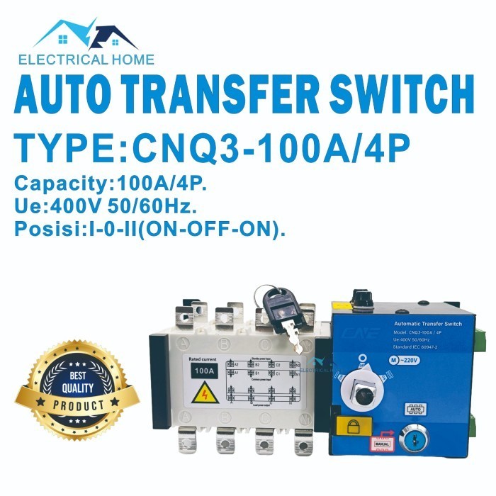 Auto Transfer Switch ATS 4P 100A/Motorized Ohm Saklar 100A