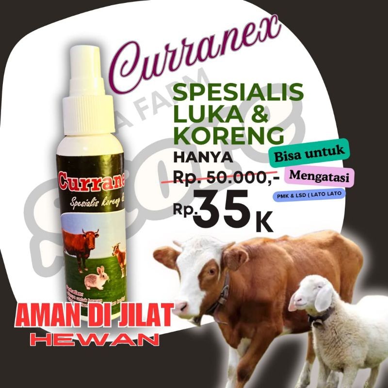 Obat Gudik Kambing Sapi Dan Hewan Lainnya Curranex Spray