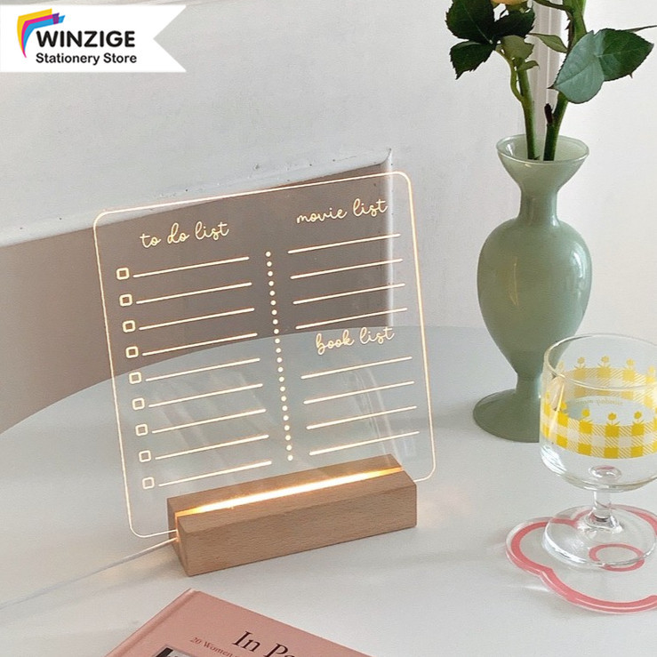 

Clearance Acrylic Message Board Table Planner Schedule With Led Stand Gift Akrilik Led Lampu Sketsa Handwriting Tahun Karaya Kreatif Stationery