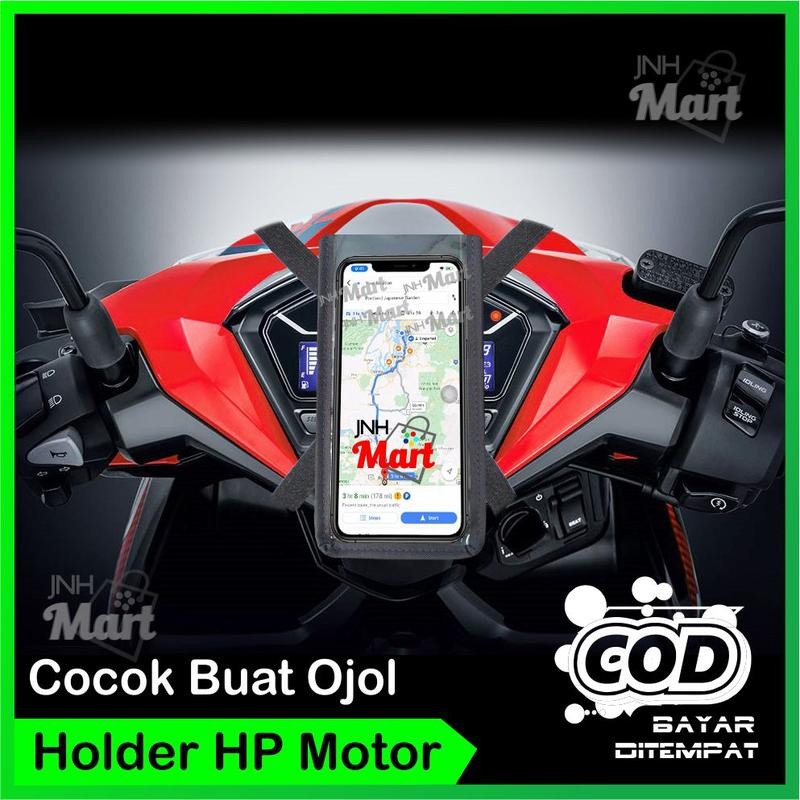 Tas Gojek Grab Ojol Holder HP Android Waterproof Anti Air Untuk Motor Smartphone Plastik Holder Hp