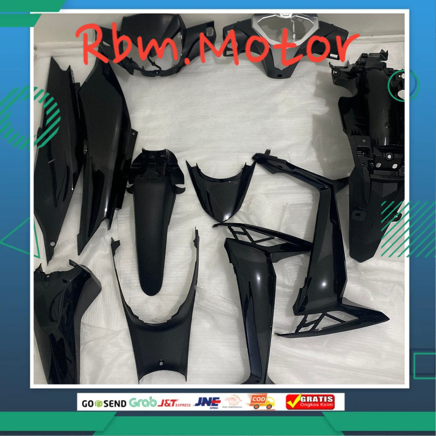 Full Body Supra X 125 FI 2014 2015 2016 2017 2018 Hitam Glossy WIN | complete set supra x 125 fi