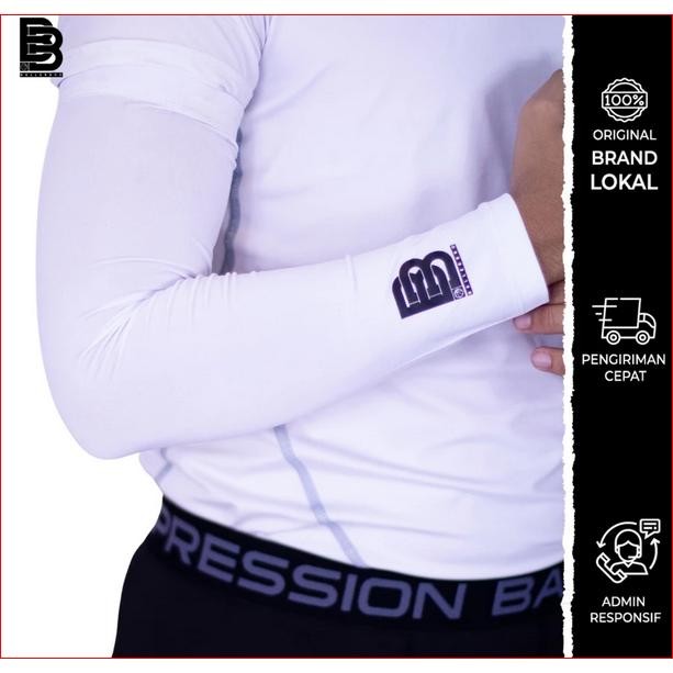 Arm Sleeve Basketball BALLERBRO ORIGINAL Polos Hitam Putih Manset Tangan Olahraga Basket Lari Runnin