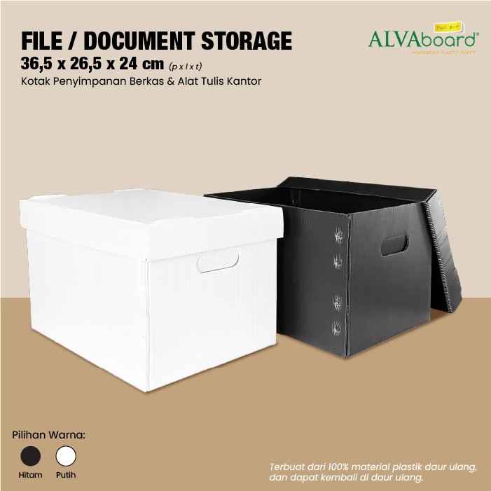 

PROMO HARI INI Kardus Dokumen ALVAboard Box File Kantor - Tutup Pisah Ukuran 36,5x26,5x24 cm (P x L x T)