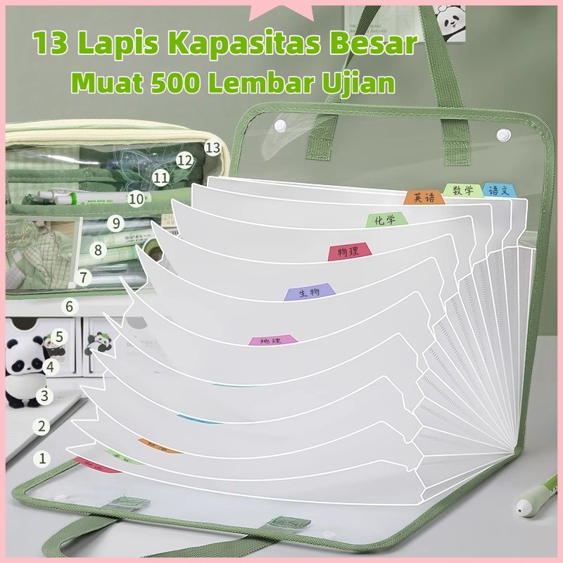 

TasDokumen 13Sekat-A4 Transparan+AntiAir-Handle Portable-For FileFolio-READYSTOCK/COD