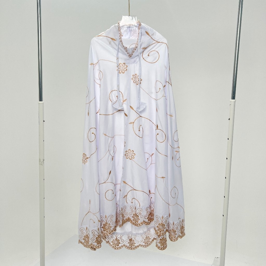 Tazkia Mukena Dewasa Bordir Motif Teratai Bahan Katun