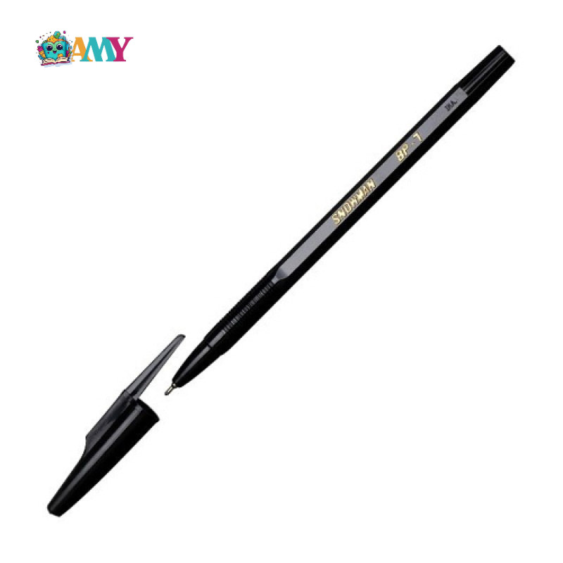 

(1PAK ISI 12PCS) BALLPOINT BP-7 HITAM SNOWMAN AMY STASIONARY