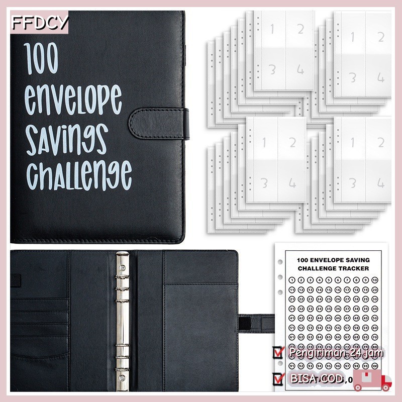 

100 Day Couple Challenge Savings Book A5 Binder Notebook Loose Leaf Savings Book