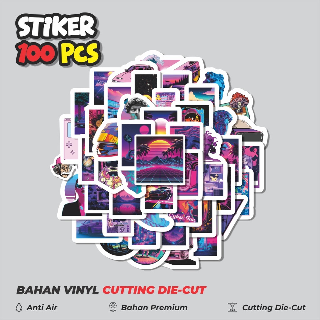 

Terbaru! 50 pcs Stiker Vaporwave Dekorasi Lucu Kreatif untuk Notebook, Skateboard, HP