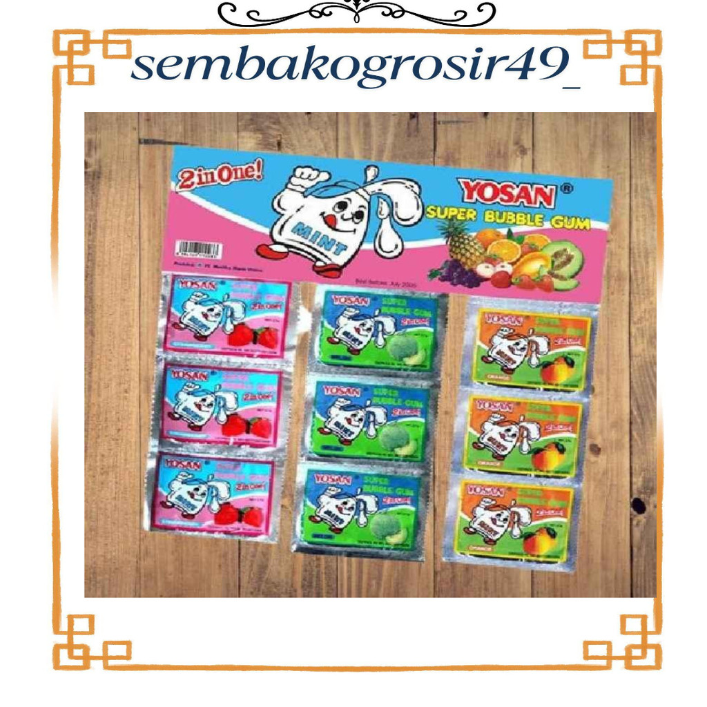 

SSG49 Yosan Super Bubble Gum Permen Karet (isi 24 pcs