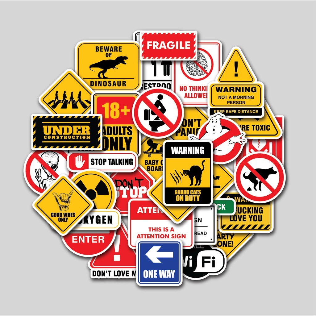 

STICKER PACK FUNNY ROAD SIGNS | STICKER TUMBLR LAPTOP KOPER HELM