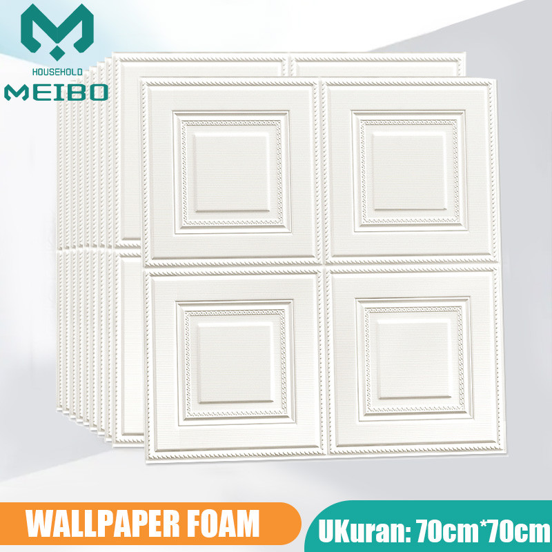 Wallpaper Sticker Diding 3D / Wallpaper Dinding 70x70cm 3D Foam Wallstiker Motif Kotak Wallpaper Sti