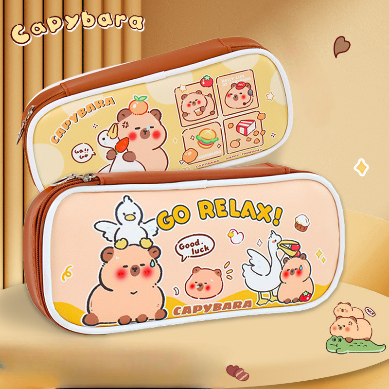 

davedesign #ST167 TEMPAT PENA PENSIL ANAK UKURAN BESAR KARAKTER CAPYBARA JENNIE KOTAK PENSIL PREMIUM KUALITAS IMPORT SEKOLAH PAUD TK SD PENSIL BOX KOREA JEPANG PENSIL CASE WATERPROOF LUCU UNIK