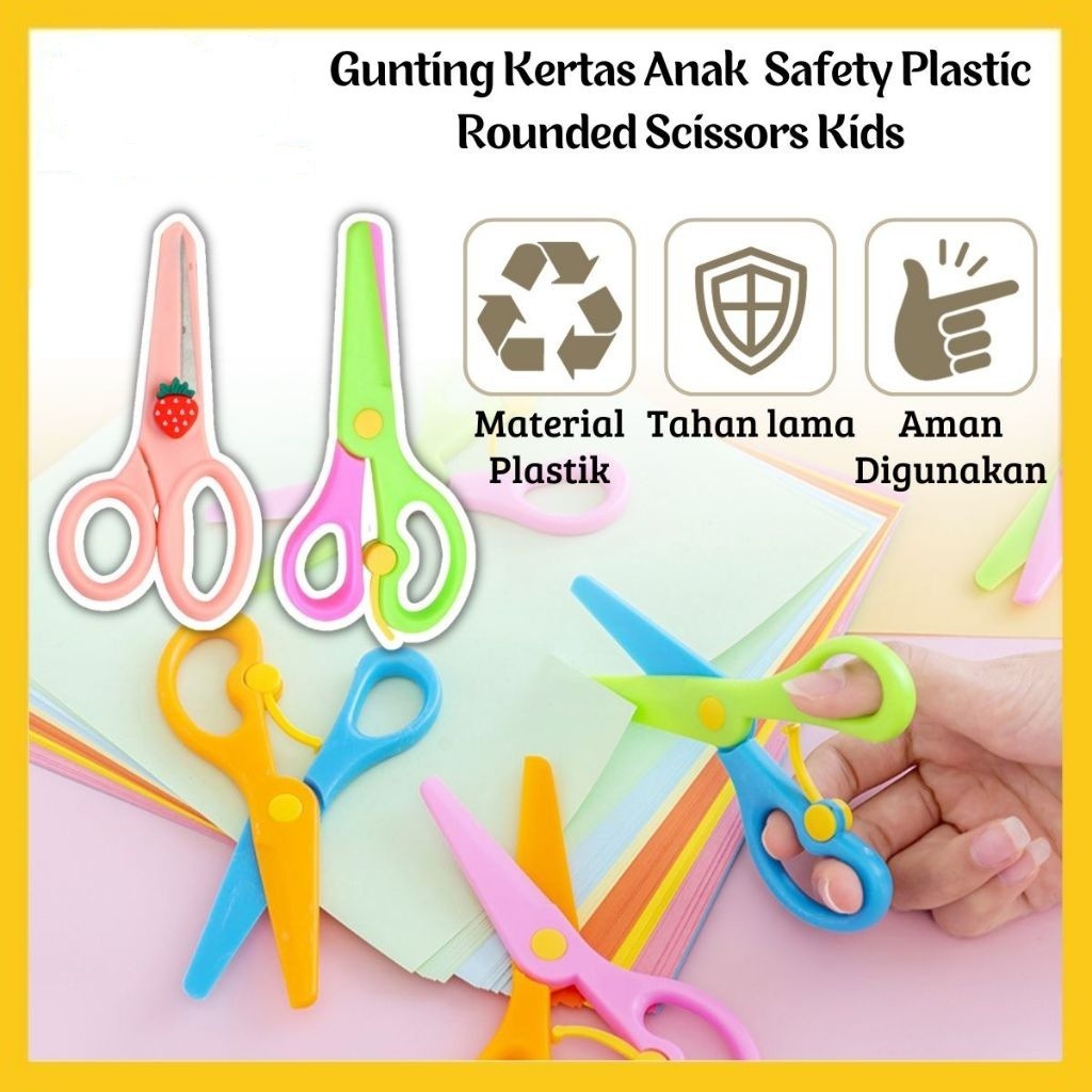 

Gunting Kertas Anak Warna Polos Karakter Ujung Tumpul Safety Plastic Rounded Scissors Kids Safe Perlengkapan Sekolah & Kantor PRP