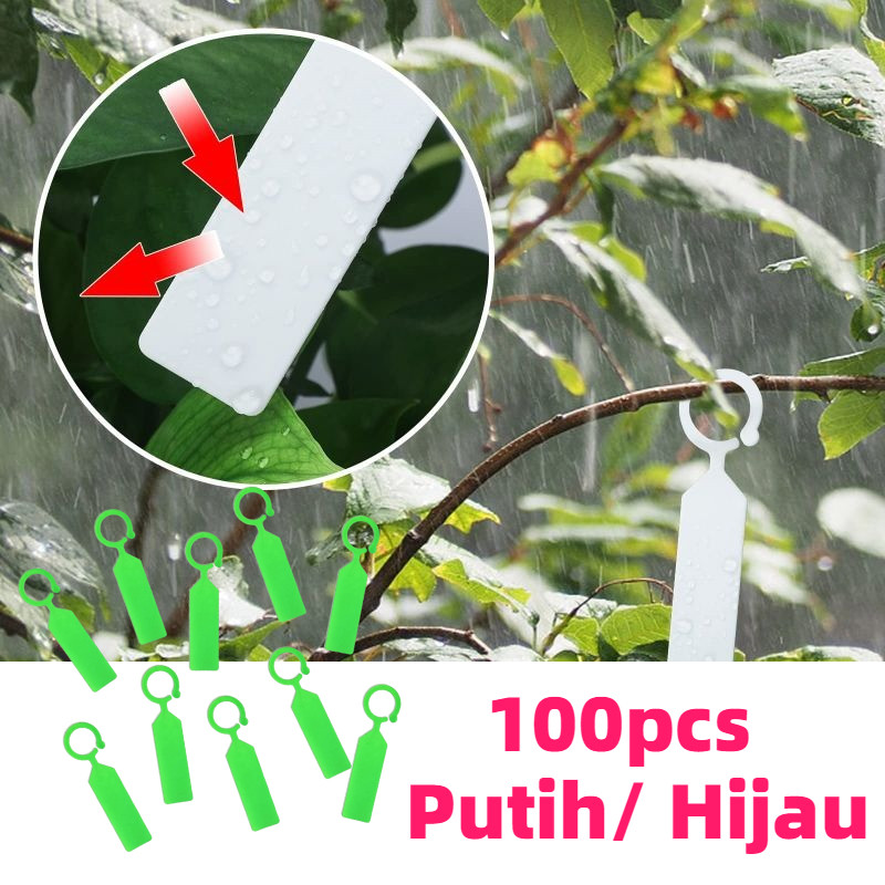 

1set 100pcs label tanaman tahan air nkt - warna kuning mencolok untuk kebun & taman | plastik anti air + tulis permanen