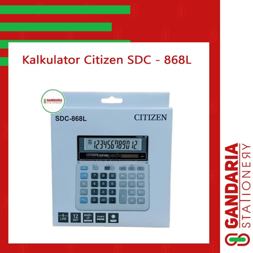 

ORIGINAL Citizen Calculator SDC-868L - Kalkulator Desktop Meja Kantor