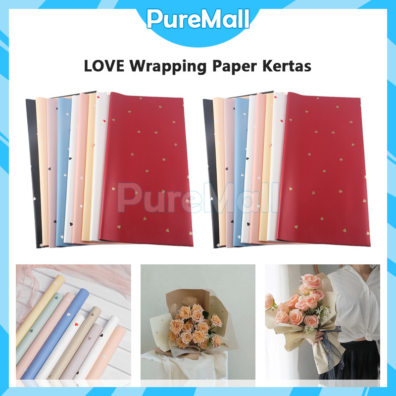 

Heart Pattern Cellophane 20pcs / Kertas Buket Bunga / Bahan Impor Kertas Kado