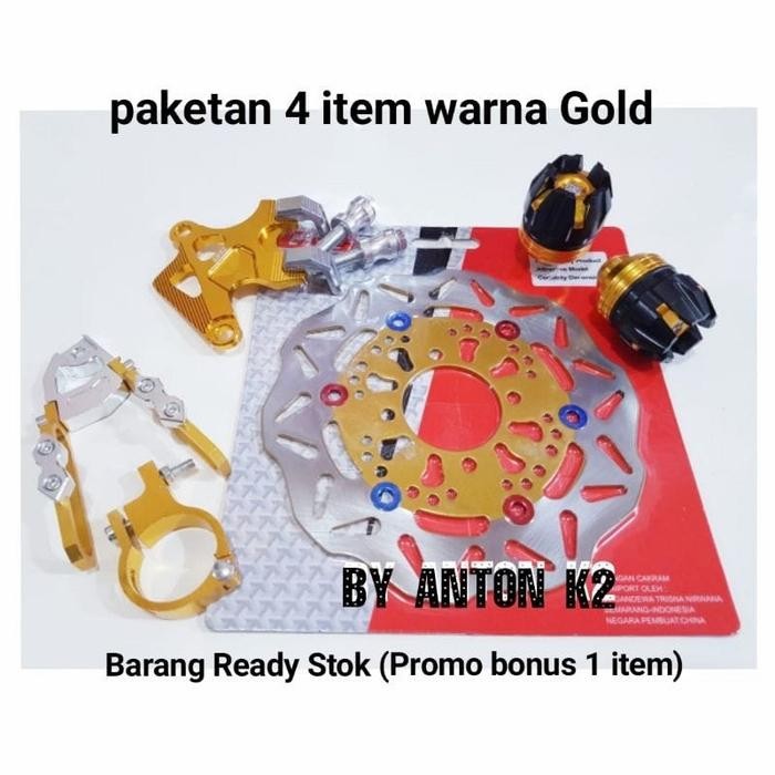 VARIASI AKSESORIS MOTOR BEAT ESP ISS/SCOOPY/BEAT DELUXE/BEAT STREET - Gold, PAKET 4 ITEM