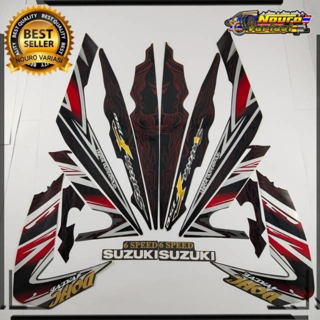 COD aksesoris Motorcycle striping suzuki satria fu f 150 2011 barong hitam list body standar berkual