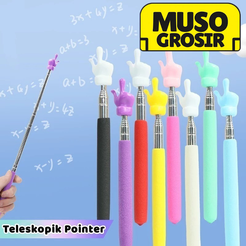 

MUSO | Tongkat Penunjuk Belajar Telescopic whiteboard untuk guru mengajar / Tongkat penunjuk papan tulis praktis / ATK Extendable Adjustable pointer teleskopik