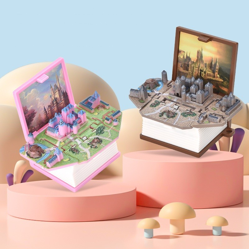 3D Foldable Mini Bombshell Book Montessori Happy Castle with Buckle KeyChain for Kid Educational Cre