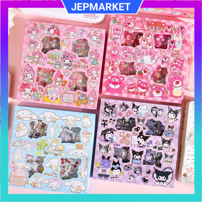

Stiker kartun korea viral sanrio Momo isi 100 Lembar Motif Kartun Korea Anti Air jepalo shop makassar