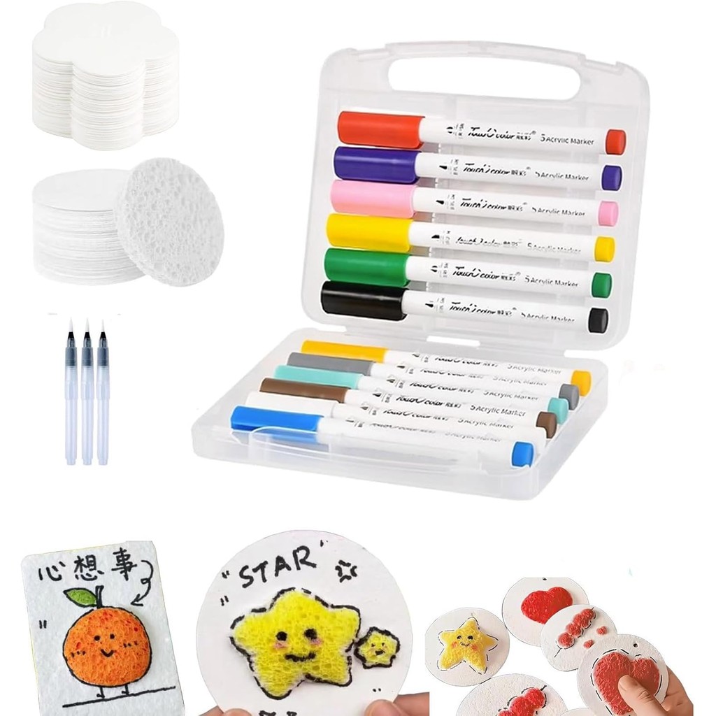

Magic Puffy Paint 3D Drawing Magic Canvas Sponge Foam Texture Blank Painting Paper Magic Puffy Pens Puffy Popcorn Drawing Pens
