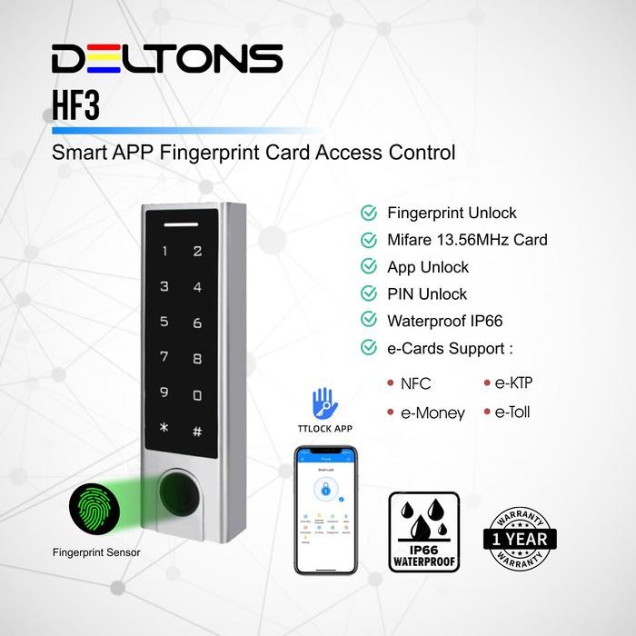 

Fingerprint Smart Door Access Control HF3 13.56MHz Waterproof Outdoor