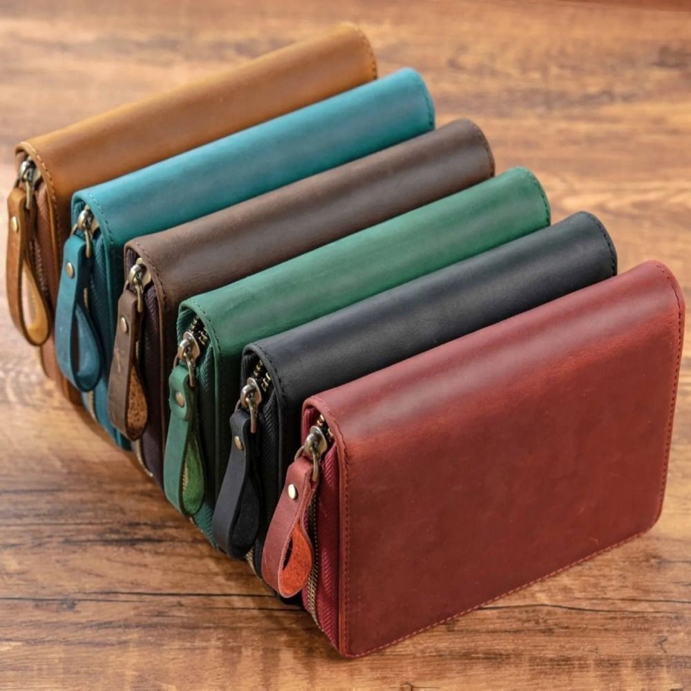 

Leather A6 Notebook Cover Soft Multifunctional 5-Slot Pen Bag Creative Durable Diary Stationery for Hobonichi/ Stalogy/ Midori