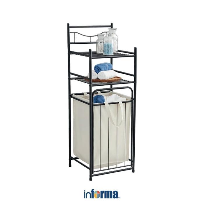 INFORMA BRODY RAK KAMAR MANDI 2 TINGKAT DENGAN KERANJANG LAUNDRY