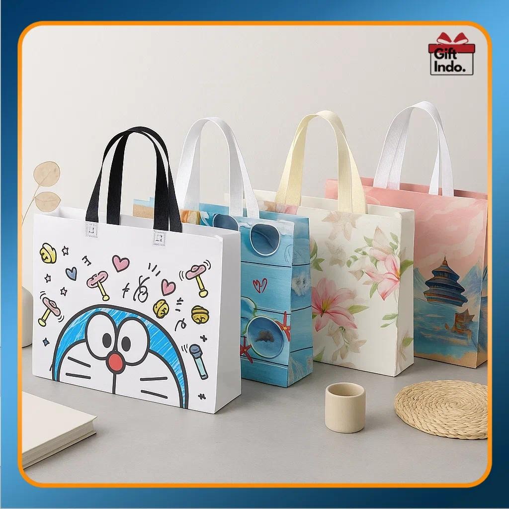 

Spunbond / Tas Belanja / Tas Hampers Souvenir Hajatan / Spoundbond Bag / Tas Belanja Spunbond Model Tribal / Kantong Kain Anti Air Reuseable / Souvenir Goodie Bag / Spunbond Motif / Tas Belanja Keren