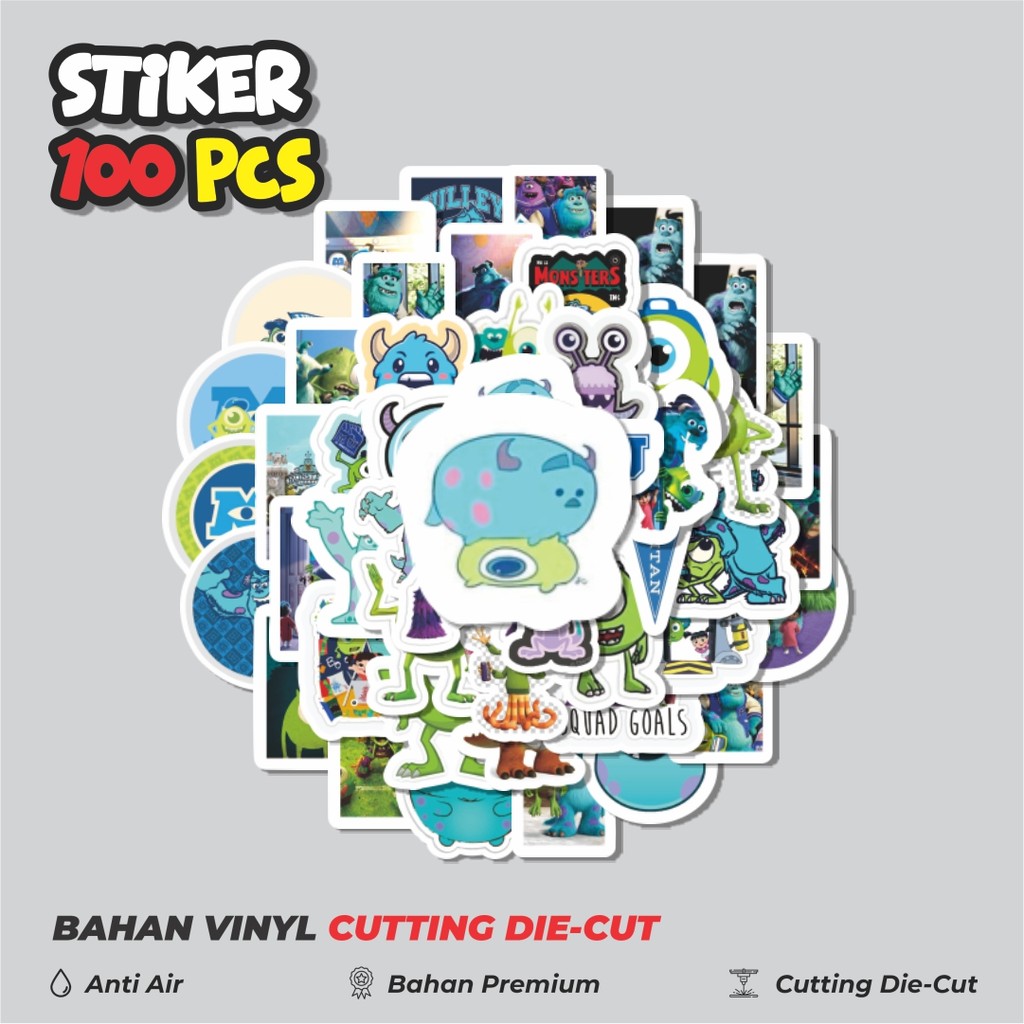 

Terbaru! 50 pcs Stiker Monster INC Dekorasi Lucu Kreatif untuk Notebook, Skateboard, HP
