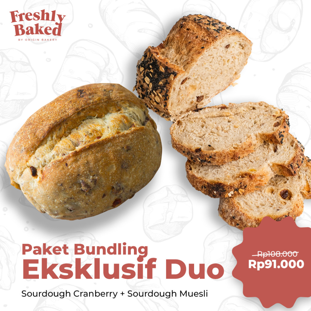 

Eksklusif Bundling Duo: Sourdough Cranberry Walnut + Sourdough Muesli