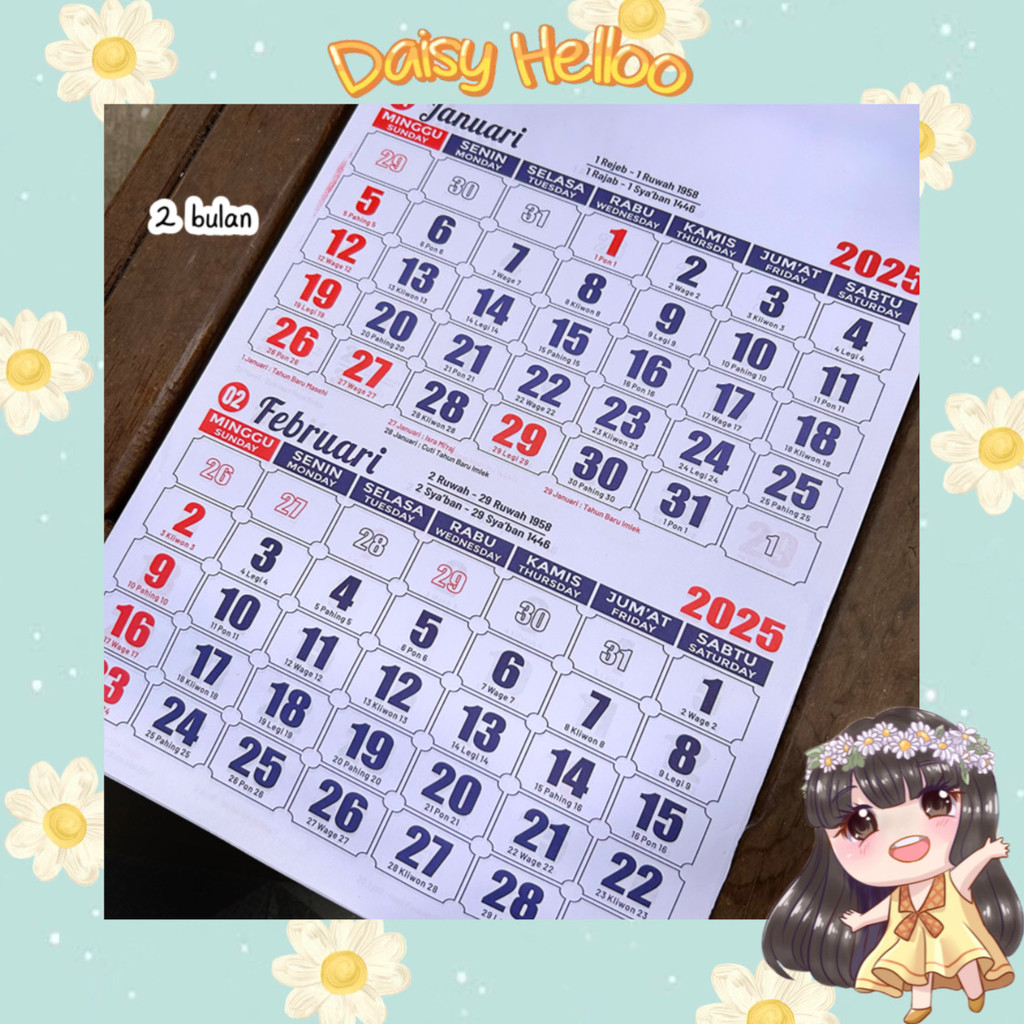 

Kalender Dinding 2025 Polos 2 Bulanan Simple Calender New Year Aksesoris Stationery Korea Sekolah Kantor Office Desk Decoration Hiasan Meja Kerja Pria Wanita Atk Banjar Bjm Banjarmasin DaisyHelloo