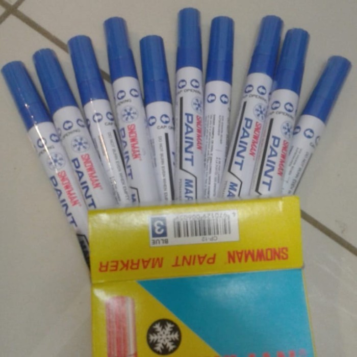 

[New Arrival] spidol permanent paint marker snowman blue isi(12)