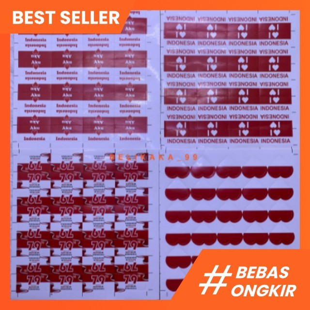 

(1 LEMBAR ISI 30 DAN 32 PCS) STICKER PIPI MERAH PUTIH KEMERDEKAAN RI / STIKER PIPI MERAH PUTIH | MURAH CERIA